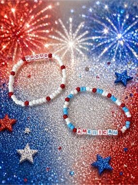 Proud American Red White & Blue Bracelet Set
9”